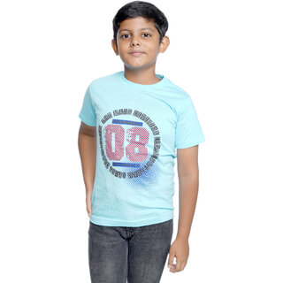 Kid Kupboard Cotton Boys T-Shirt, Blue, Half-Sleeves, 8-9 Years KIDS6647