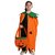 Kaku Fancy Dresses Pumpkin Dress Robe Cape with Pumpkin Shape Candy Basket for Halloween Costume for Kids - Orange
