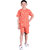 Kid Kupboard Cotton Boys T-Shirt and Short Set, Orange, Half-Sleeves, 8-9 Years KIDS6616
