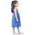 Kid Kupboard Cotton Girls A-Line Frock, Blue, Sleeveless, 6-7 Years KIDS6675