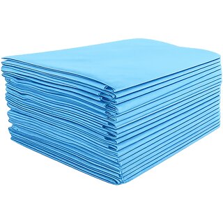 FAIRBIZPS Disposable Non-Woven Bed Sheet for Hospital, Hotel, Spa and Beauty Parlor (Blue, 70 x 78 Inch/180 x 200 cm) (P