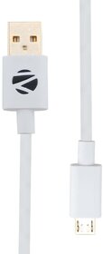 Zebronics ZEB-UMS120 USB to Micro USB Cable with 2.4A efficient Charging, 1 Meter Long Durable Design, Smartphone Compatible and Data Transfer Feature. (White)
