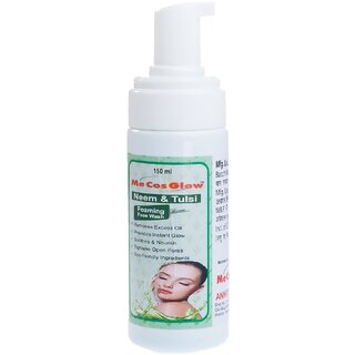 Me Cos Glow Neem Tulsi Face Wash - Purifying Cleanser for Acne, Natural Antioxidants  Herbal Formula - 150ml, Pack of 2