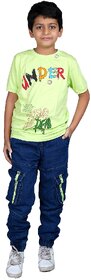 Kid Kupboard Cotton Boys T-Shirt, Green, Half-Sleeves, 8-9 Years KIDS6687