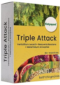 KATYAYANI TRIPLE ATTACK  VERTICILLIUM LECANII + BEAUVERIA BASSIANA + METARHIZIUM ANISOPLIAE  BIO PESTICIDE POWDER