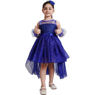 KAKU FANCY DRESSES Blue Net Gown For Girls, Fairy Tales Costume - Blue