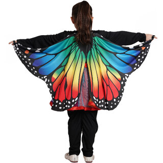 Kaku Fancy Dresses Rainbow Tu-Tu skirt with Butterfly Wings for Girls, Multicolor Skirt for, Baby Girl