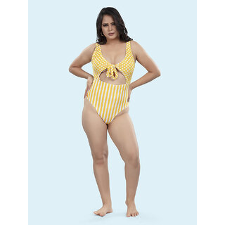 Bold & Bae Fashion Cut-Out Monokini In Dots And Stripes