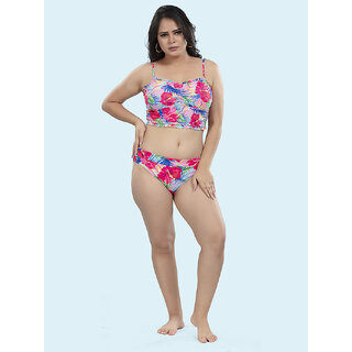 Bold & Bae Fashion Beachwear Scoop Neck Bikini Set In Vibrant Print