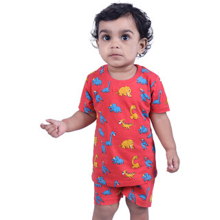 Kid Kupboard Cotton Baby Girls T-Shirt and Short Set, Pink, Half-Sleeves, 2-3 Years KIDS6703