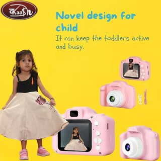 Kaash collections Toy Imagine Kids Digital Camera 2.0 Inch Screen, Compact Pink Design, Video Recorder, Photo Capture