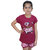 Kid Kupboard Cotton Girls T-Shirt and Short Set, Multicolor, Half-Sleeves, 6-7 Years KIDS6682
