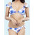 Bold  Bae Fashion Beachwear Ruffled Bikini Top With Panty In Blue