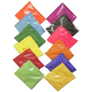 (Pack of 12) Multicolor Rangoli Powder - Vibrant Decorative Colors for Festivals and Celebrations