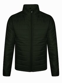 Fashlook Bomber Solid Full Sleeve Green Jacket for Mens