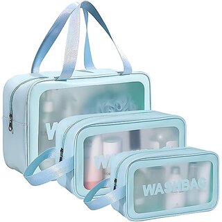 Travel Makeup Pouch Set Toiletry Bag Cosmetic Organizer Bag for Women and Girls Toiletry Storage Kit Set of 3