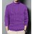 Fashlook Mens Purple Solid High Neck Full Sleeve Sweatshirt