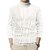 Fashlook Mens White Solid High Neck Full Sleeve Sweatshirt