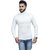 Fashlook Mens White Solid High Neck Full Sleeve Sweatshirt