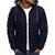 Fashlook Puffer Solid Full Sleeve Navy Blue Jacket for Mens