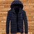 Fashlook Puffer Solid Full Sleeve Navy Blue Jacket for Mens