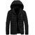 Fashlook Puffer Solid Full Sleeve Black Jacket for Mens