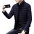 Fashlook Bomber Solid Full Sleeve Navy Blue Jacket for Mens