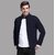 Fashlook Fluffy Solid Full Sleeve Navy Blue Jacket for Mens