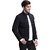 Fashlook Fluffy Solid Full Sleeve Navy Jacket for Mens