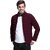 Fashlook Fluffy Solid Full Sleeve Maroon Jacket for Mens