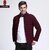 Fashlook Fluffy Solid Full Sleeve Maroon Jacket for Mens