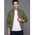 Fashlook Bomber Solid Full Sleeve Green Jacket for Mens