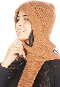 Fashlook Woolen Beige Casual Winter Cap