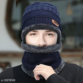 Fashlook Woolen Multicolor Casual Winter Cap