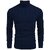 Fashlook Striped High Neck Wool Blend Casual Blue Full Sleeve T-Shirt For Mens