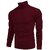 Fashlook Striped High Neck Cotton Blend Casual Maroon Full Sleeve T-Shirt For Mens
