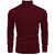 Fashlook Striped High Neck Cotton Blend Casual Maroon Full Sleeve T-Shirt For Mens