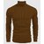 Fashlook Striped High Neck Wool Blend Casual Brown Full Sleeve T-Shirt For Mens