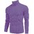 Fashlook Striped High Neck Wool Blend Casual Purple Full Sleeve T-Shirt For Mens