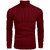 Fashlook Striped High Neck Pure Cotton Casual Maroon Full Sleeve T-Shirt For Mens