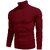 Fashlook Striped High Neck Pure Cotton Casual Maroon Full Sleeve T-Shirt For Mens