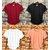 Fashlook Solid Round Neck Polyester Casual Multicolor Half Sleeve T-Shirt For Mens (Pack of 4)