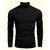 Fashlook Solid High Neck Pure Cotton Casual Black Full Sleeve T-Shirt For Mens