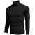 Fashlook Solid High Neck Pure Cotton Casual Black Full Sleeve T-Shirt For Mens