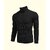 Fashlook Striped High Neck Cotton Blend Casual Black Full Sleeve T-Shirt For Mens