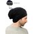 Fashlook Black Woolen Cap | Unisex Casual Winter Beanie for Warmth & Style
