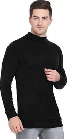 Fashlook Solid Black Full Sleeve Sweaters For Mens