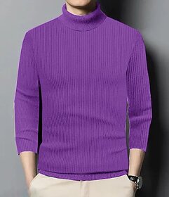 Fashlook Solid Purple Full Sleeve Sweater for Men  Stylish and Comfortable Winter Wear