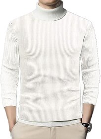 Fashlook Solid White Full Sleeve Sweaters For Mens