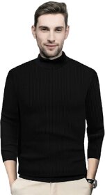 Fashlook Solid Black Full Sleeve Sweater for Men - Comfortable, Stylish, Warm Knit Pullover for Casual and Winter Wear